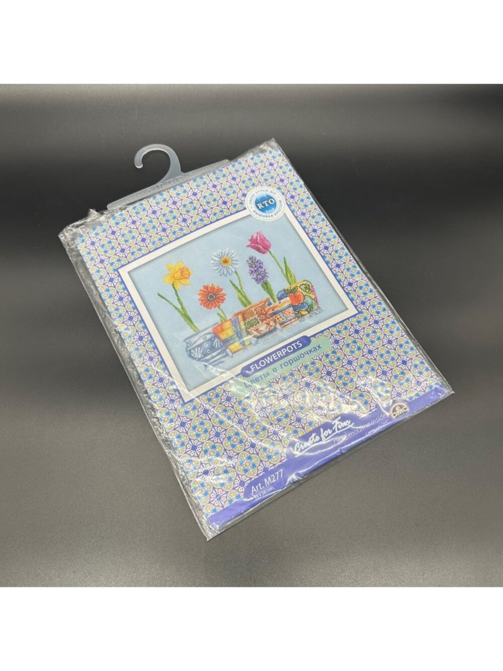 Floral Counted Cross Stitch Kit Flower Pots DMC Colorful Craft Art Picture